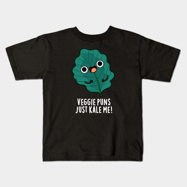 Veggie Puns Just Kale Me Cute Food Pun Kids T-Shirt by punnybone